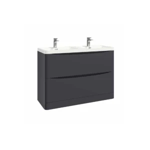 Scudo Bella 1200mm matt grey floorstanding vanity drawer unit with matt grey finish, melamine construction, floor mounted installation