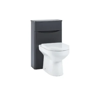 Scudo Bella 500mm matt grey WC unit with matt grey finish, melamine construction, rectangular shape and floor mounted installation.