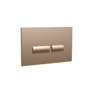Scudo brushed bronze dual flush plate with curved rectangular buttons with WC frame mounted installation, brushed bronze finish and ABS construction.