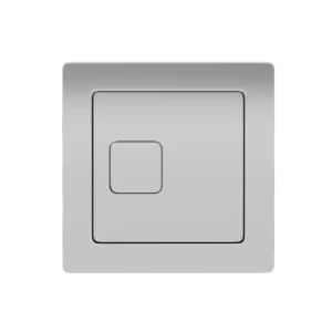 Scudo chrome square dual-flush toilet cistern button plate with polished chrome finish, width 78mm and height 78mm.
