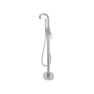 Scudo Core chrome freestanding bath shower mixer tap with chrome finish and brass construction.