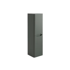 Scudo Ella 1400mm anthracite tall handleless wall storage unit with tall wall storage cabinet, anthracite finish, melamine construction and rectangular shape.