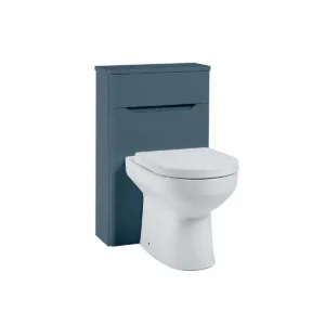 Scudo Ella 500mm blue WC unit with twilight blue finish, melamine construction, floorstanding installation and rectangular shape.