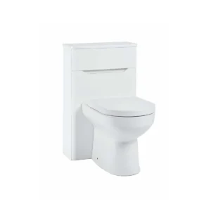Scudo Ella 500mm gloss white WC unit with gloss white finish, melamine construction, floor mounted installation and rectangular shape.