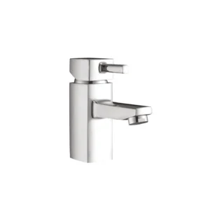 Scudo Forme chrome mono square basin mixer tap & waste with single lever handles, chrome finish, brass construction and deck mounted installation.