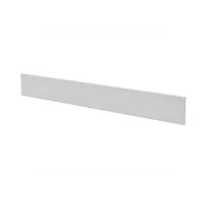 Scudo gloss light grey 2000mm bathroom plinth with bathroom furniture plinth, gloss light grey finish and base of fitted furniture installation.