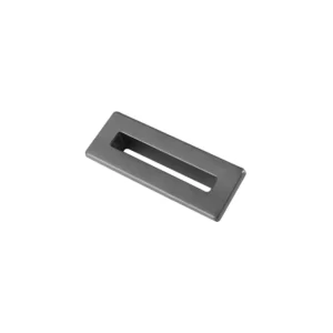 Scudo gunmetal rectangle basin overflow insert with gunmetal finish, stainless steel construction, faceplate width 55mm and faceplate height 20mm.