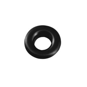 Top view of Scudo matt black round basin sink overflow insert with matt black finish, stainless steel construction, depth 10mm and insert depth Approximately 7mm.