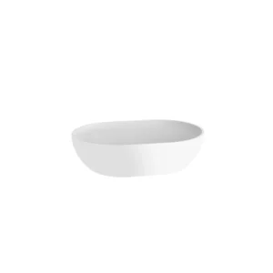 Top view of Scudo Neo 560mm matt white counter top basin with countertop basin, countertop mounted installation, matt finish and poly-marble construction.