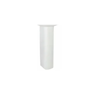 Scudo Porto white full pedestal with full basin pedestal, gloss white finish, vitreous china construction and floor mounted installation.
