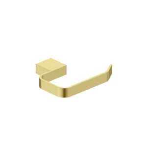 Scudo Roma brushed brass wall-hung open toilet paper holder with brushed brass finish, brass construction and wall mounted installation.