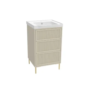 Scudo Bota 500mm Stone Fluted Push-To-Open Floor Vanity Unit