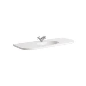 Scudo Brunswick 1200mm White Sculptured Stone Vanity Basin