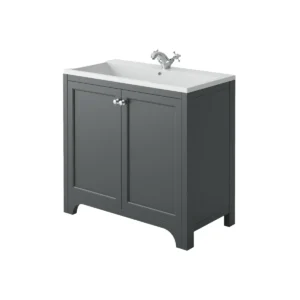 Scudo Brunswick 900mm Spa Grey Floorstanding Vanity Unit
