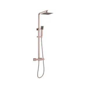 Scudo Elliot Brushed Bronze Square Thermostatic Rigid Riser Shower