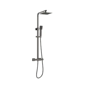Scudo Elliot Gunmetal Square Thermostatic Rigid Riser Shower