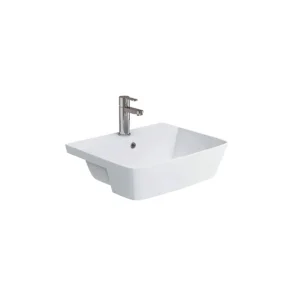 Scudo Lunar 550mm White Semi-Recessed Basin 1TH