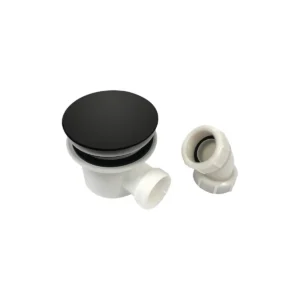 Scudo Matt Black 90mm Fast-Flow Shower Tray Waste